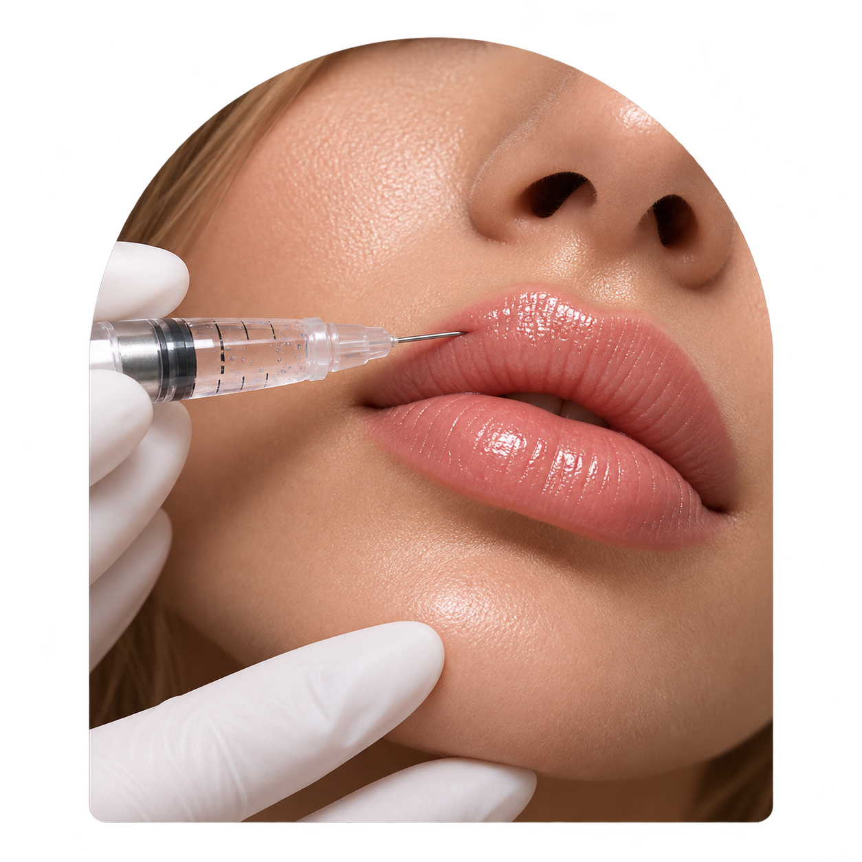 Close-up lip filler treatment at Galadia Medical Aesthetics Warrington
